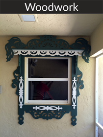 russian window decoration woodwork. The drawing machine Botsy helped outline the window elements on plywood using solid markers. This tool simplifies the image transferring and allows to make image copies easily.